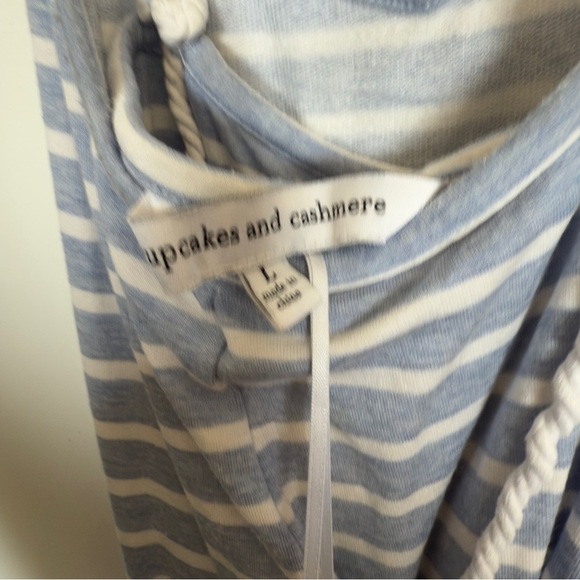 ⚪️ Cupcakes and Cashmere Blue Striped Knit Mini Dress - Size L - Picture 5 of 5